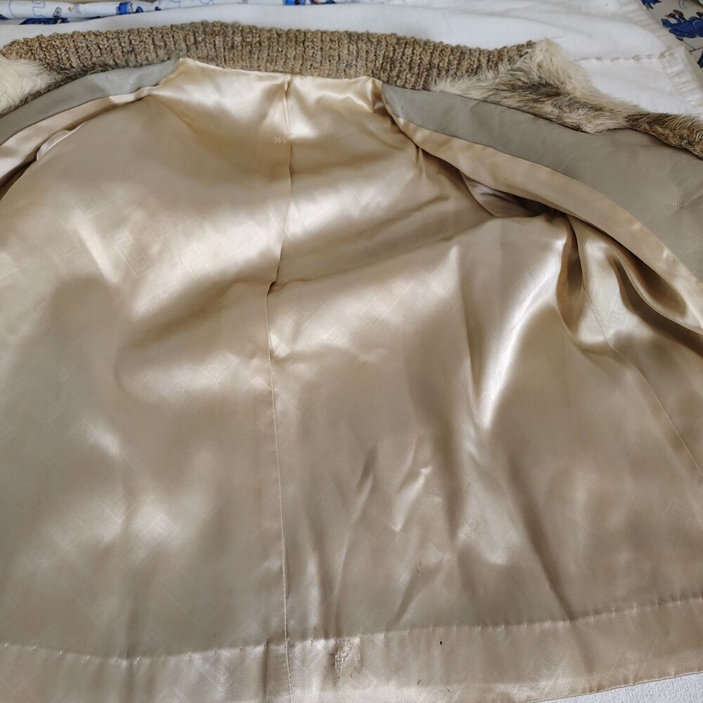 D’Esprit Womens Vintage 70s Faux Fur Toggle Knit Coat Size Small Medium USA Made - Picture 8 of 9